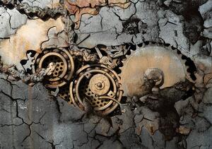 Fototapeta - Ozubené koleso v skale (152,5x104 cm)