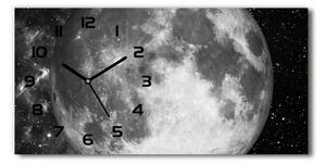 Vodorovné Moderné sklenené hodiny na stenu Mesiac
