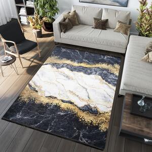 Tmavý moderný koberec s protišmykovou úpravou a abstraktným vzorom Šírka: 160 cm | Dĺžka: 230 cm