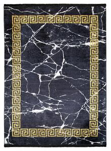 Čierny trendový koberec so zlatým geometrickým vzorom Šírka: 80 cm | Dĺžka: 150 cm