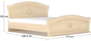 Rustikálna manželská posteľ s roštom Molis BD-160 160x200 cm - breza polárna