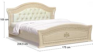 Rustikálna manželská posteľ s roštom Molis BC-160 160x200 cm - breza polárna