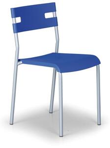 Plastová jedálenská stolička LINDY, modrá