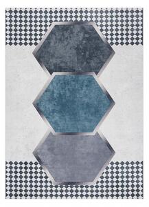 ANDRE 1863 Prateľný koberec Diamanty, protišmykový - bielo / čierny