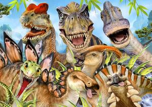 Fototapeta - Dinosaury - Selfie (254x184 cm)