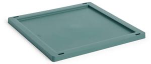 HAY Plastové veko Colour Crate Medium Square/Cube, dark green