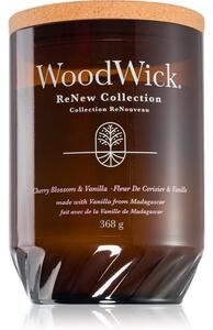 Woodwick Cherry Blossom & Vanilla vonná sviečka s dreveným knotom 368 g