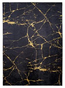 Tmavý moderný koberec s mramorovým vzorom Čierna Šírka: 80 cm | Dĺžka: 200 cm