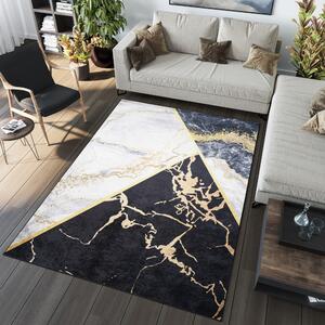 Výrazný tmavý trendový koberec s protišmykovou úpravou Čierna Šírka: 80 cm | Dĺžka: 150 cm