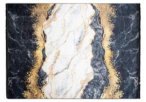 Tmavý moderný koberec s protišmykovou úpravou a abstraktným vzorom Čierna Šírka: 80 cm | Dĺžka: 150 cm