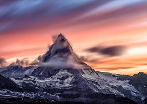 Fototapeta - Západ slnka v horách (152,5x104 cm)