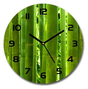 Sklenené nástenné hodiny okrúhle Bambus