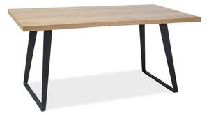 Jedálenský stôl HAWK, 77x90x150, dub/čierna