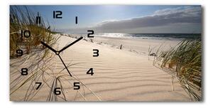 Vodorovné Sklenené hodiny na stenu tiché Mřežino pláž