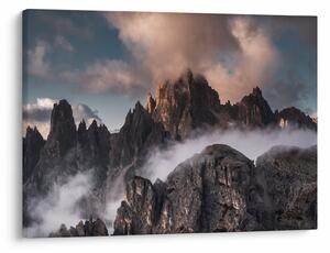 Obraz - Talianske dolomity schované v hmle (70x50 cm)