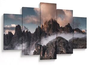 Obraz - Talianske dolomity schované v hmle (150x105 cm)