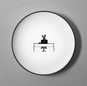 Porcelánový dezertný tanier Working Rabbit 20,5 cm