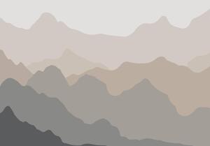 Fototapeta - Obrys kopcov v béžovej (254x184 cm)