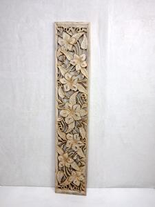 Dekorácia na stenu HYBISCUS béžová, 100 x 20 cm, exotické drevo, ručná práca