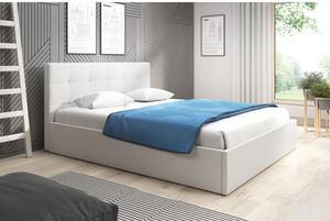 Čalúnená posteľ LAURA rozmer 90x200 cm Biela eko-koža