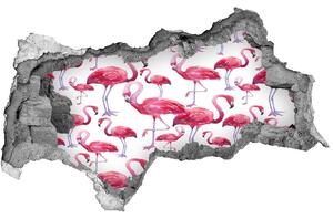Diera 3D fototapeta na stenu nálepka Flamingos