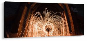 Obraz - Svetelná show na koľajniciach (120x50 cm)