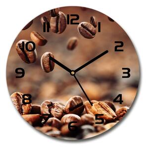 Sklenené hodiny okrúhle Zrnká kávy pl_zso_30_f_49006486