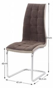 Kondela SALOMA NEW HN/BE 0000201222 - jedálenská stolička látka hnedá/ekokoža béžová/podnož chróm