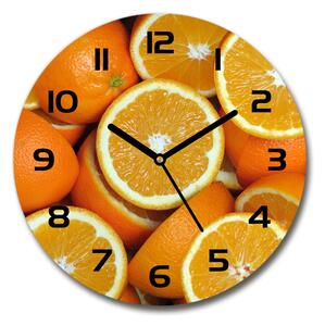 Sklenené hodiny okrúhle Polovičky pomarančov