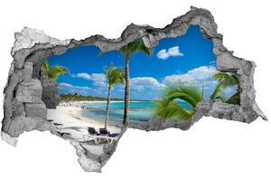 Diera 3D v stene nálepka Maledivy pláž nd-b-129561324