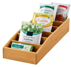 Kesper 70822 Univerzálny organizér bambus 6 priehradiek 15 x 7 x 35 cm