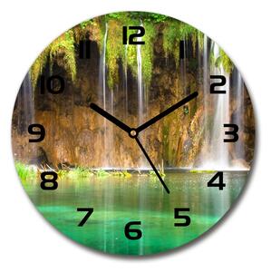 Sklenené hodiny okrúhle Plitvické jazerá