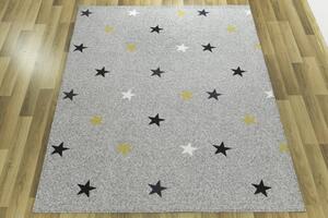 Detský koberec Stars 09 Mix hviezdičky sivý / viacfarebný