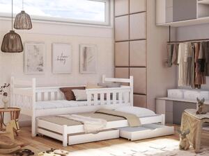 Detská posteľ 90 x 200 cm DORIA (s roštom a úl. priestorom) (biela). Vlastná spoľahlivá doprava až k Vám domov. 1013129