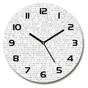 Sklenené nástenné hodiny okrúhle Binárny kod