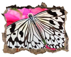 Díra 3D fototapeta nálepka Motýľ na kvetine