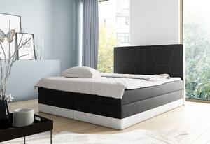 Čalúnená jednolôžková posteľ Stefani čierna,biela 120 + topper zdarma