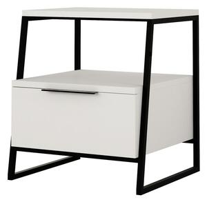 Biely nočný stolík s poličkami Pal – Kalune Design