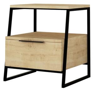 Nočný stolík s poličkami v prírodnej farbe Pal – Kalune Design