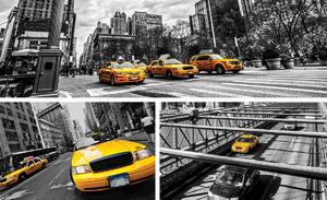 Fototapeta - Žlté taxi - koláž (254x184 cm)