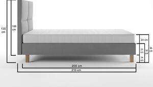 TM Jednolôžková čalúnená posteľ Ronda Rozmer: 200x90