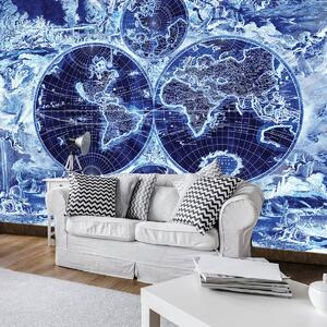 Fototapeta - Mapa sveta - námornícka modrá (152,5x104 cm)