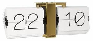 KARLSSON Preklápacie hodiny No Case white – zlaté 36 × 8,5 ×14cm