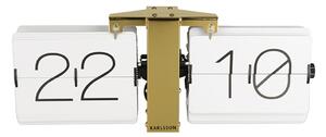 KARLSSON Preklápacie hodiny No Case white – zlaté 36 × 8,5 ×14cm