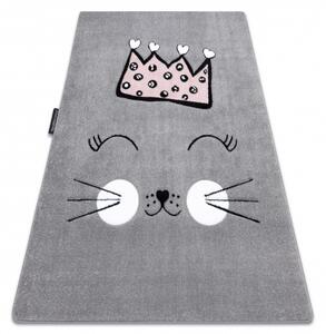 Dywany Łuszczów Detský kusový koberec Petit Cat crown grey - 140x190 cm
