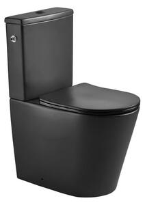 WC kombi SAT Brevis s doskou softclose, s vario odpadom, čierny SATBRE031RREXVPBKM