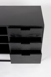 Čierny ratanový TV stolík 38x55 cm Guuji – White Label