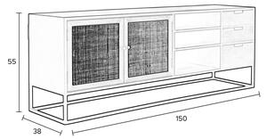 Čierny ratanový TV stolík 38x55 cm Guuji – White Label