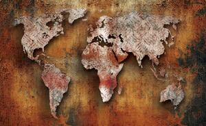 Fototapeta - Rustikálna mapa sveta (152,5x104 cm)
