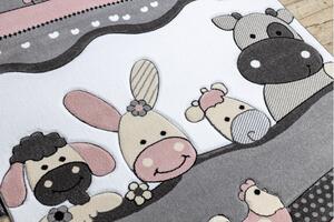 Dywany Łuszczów Detský kusový koberec Petit Farm animals pink - 120x170 cm